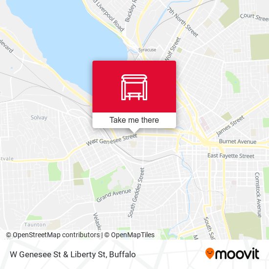 W Genesee St & Liberty St map