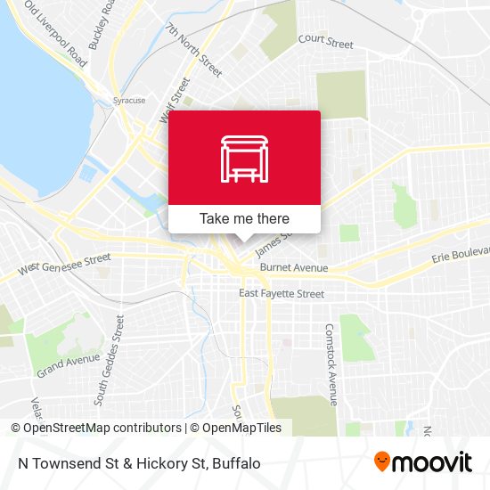N Townsend St & Hickory St map