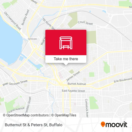 Butternut St & Peters St map