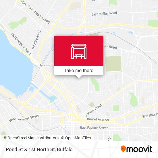 Pond St & 1st North St map