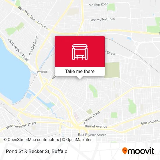 Pond St & Becker St map