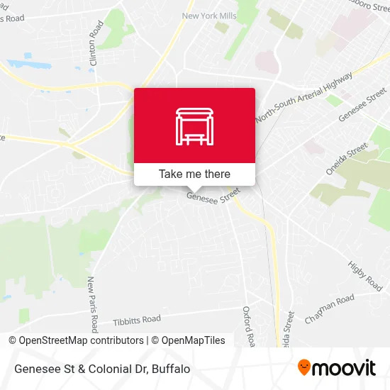 Genesee St & Colonial Dr map