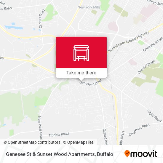 Genesee St & Sunset Wood Apartments map