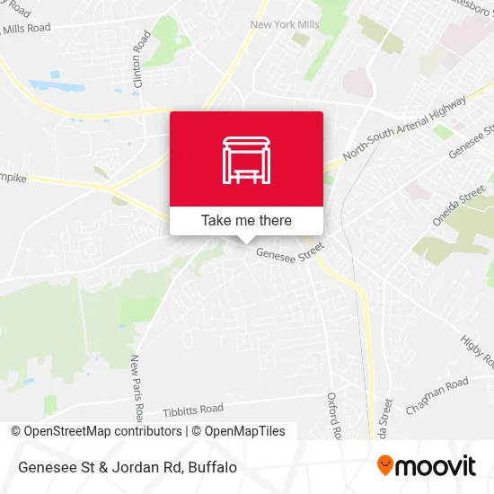 Genesee St & Jordan Rd map