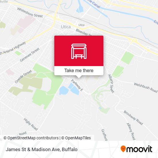 James St & Madison Ave map