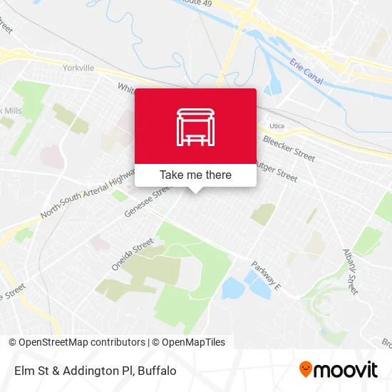 Elm St & Addington Pl map