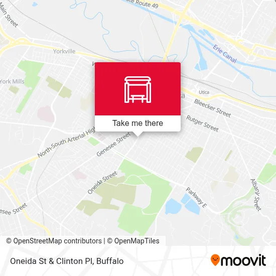 Oneida St & Clinton Pl map