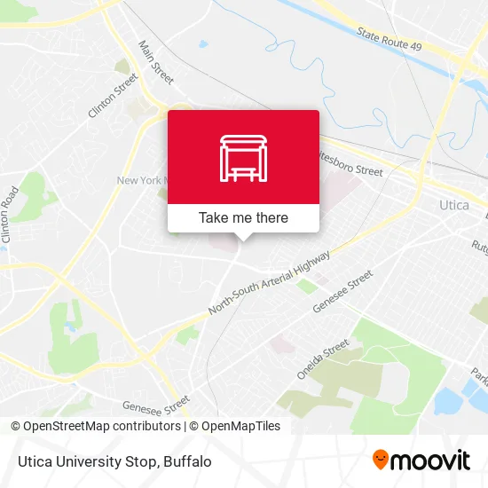 Utica University Stop map