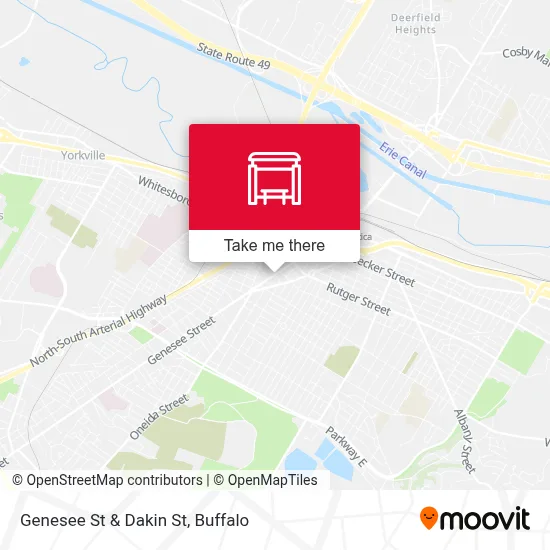 Genesee St & Dakin St map