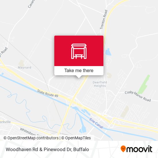 Woodhaven Rd & Pinewood Dr map