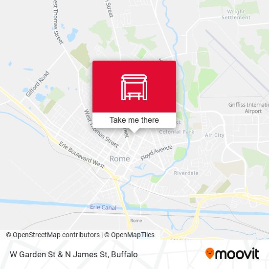 W Garden St & N James St map