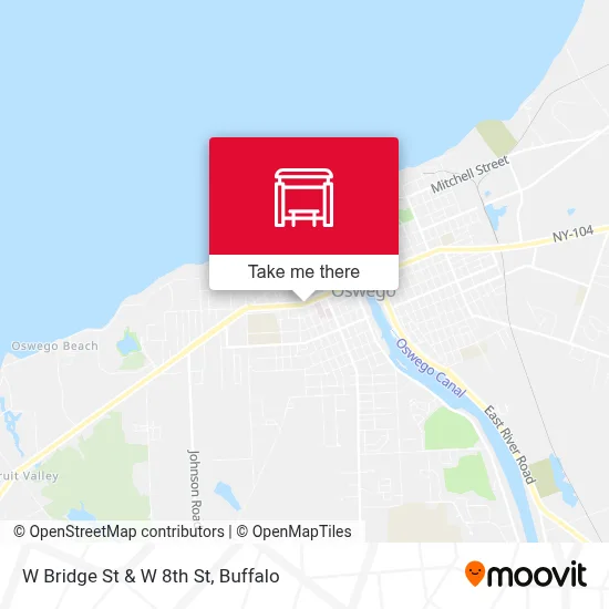 W Bridge St & W 8th St map