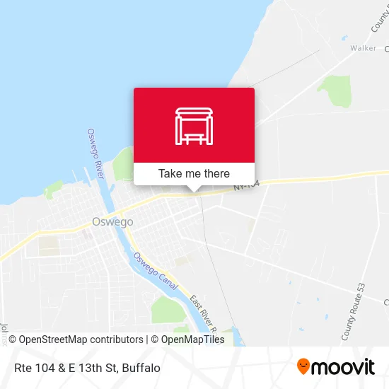 Rte 104 & E 13th St map