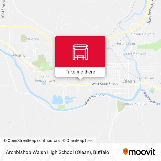 Archbishop Walsh High School (Olean) map
