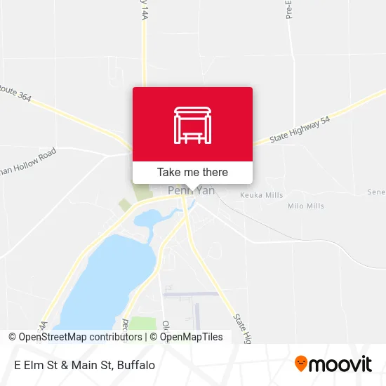 E Elm St & Main St map