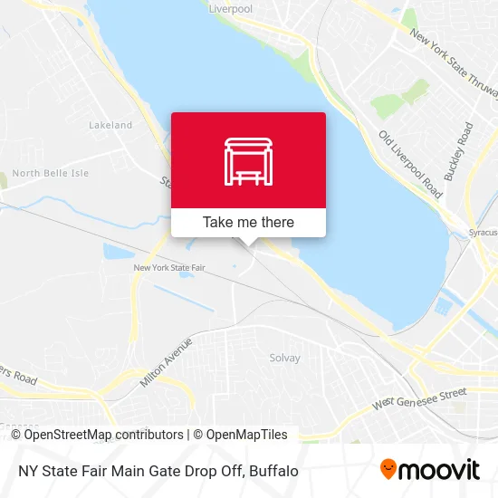Mapa de NY State Fair Main Gate Drop Off