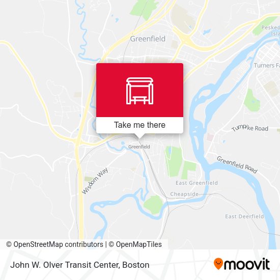 John W. Olver Transit Center map