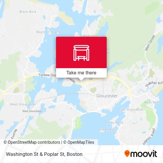 Washington St & Poplar St map