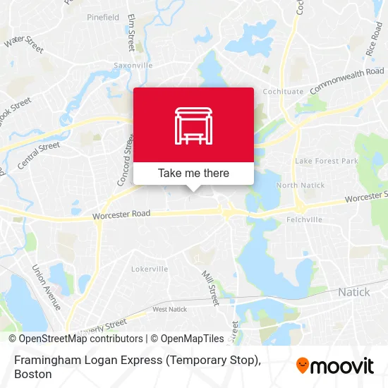 Framingham Logan Express (Temporary Stop) map