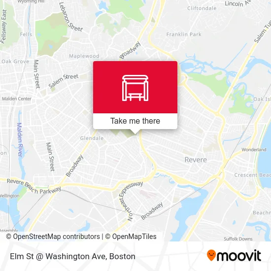 Mapa de Elm St @ Washington Ave