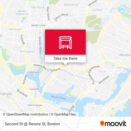 Mapa de Second St @ Revere St