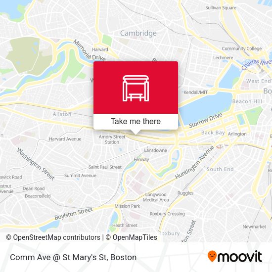 Comm Ave @ St Mary's St map