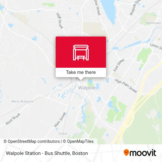 Walpole Station - Bus Shuttle map