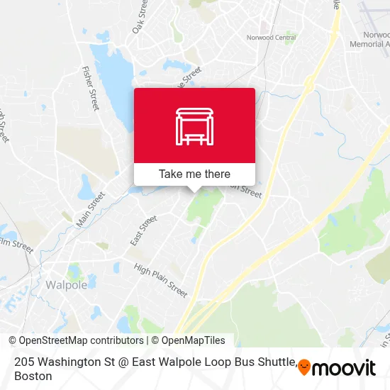 205 Washington St @ East Walpole Loop Bus Shuttle map