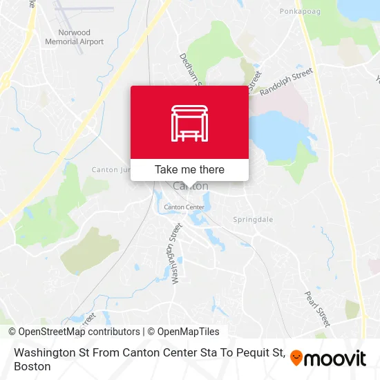 Washington St From Canton Center Sta To Pequit St map