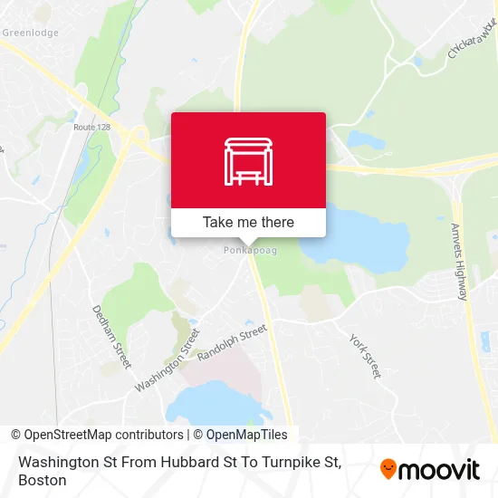 Washington St From Hubbard St To Turnpike St map