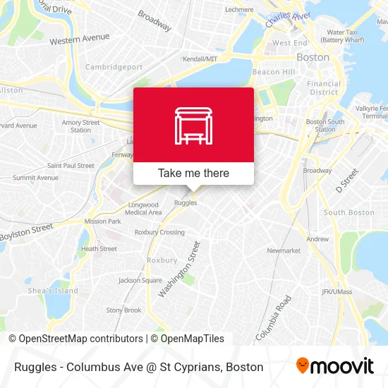 Mapa de Ruggles - Columbus Ave @ St Cyprians