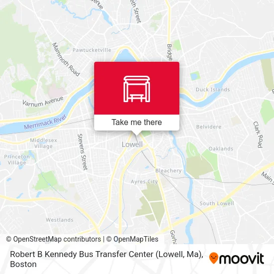 Mapa de Robert B Kennedy Bus Transfer Center (Lowell, Ma)