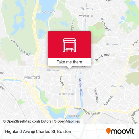 Mapa de Highland Ave @ Charles St