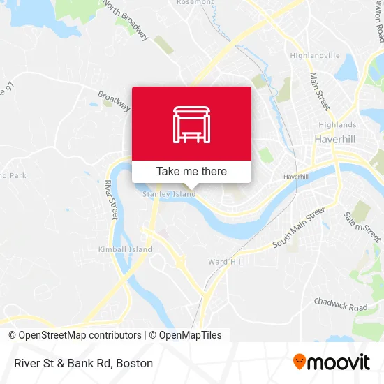 River St & Bank Rd map