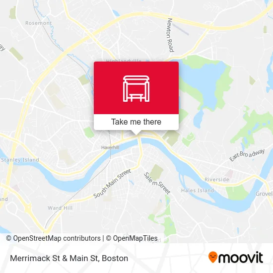 Merrimack St & Main St map