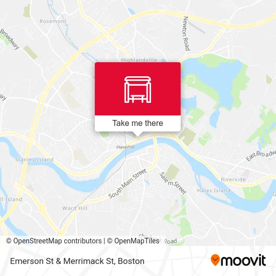 Emerson St & Merrimack St map