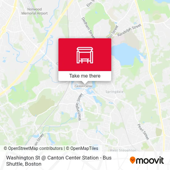 Mapa de Washington St @ Canton Center Station - Bus Shuttle