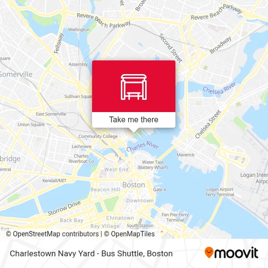 Charlestown Navy Yard - Bus Shuttle map