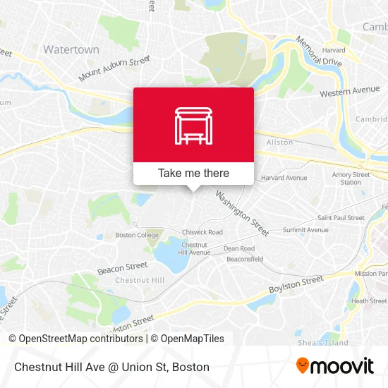 Mapa de Chestnut Hill Ave @ Union St