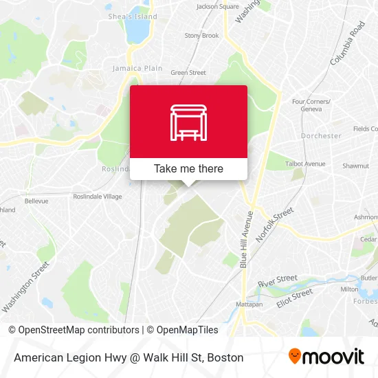 American Legion Hwy @ Walk Hill St map