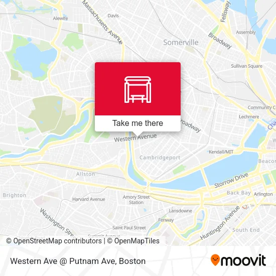 Western Ave @ Putnam Ave map