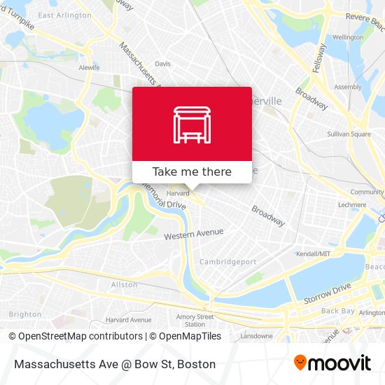 Massachusetts Ave @ Bow St map