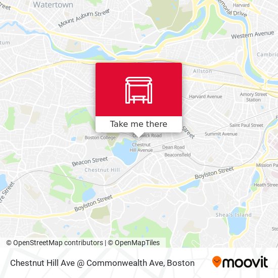 Mapa de Chestnut Hill Ave @ Commonwealth Ave