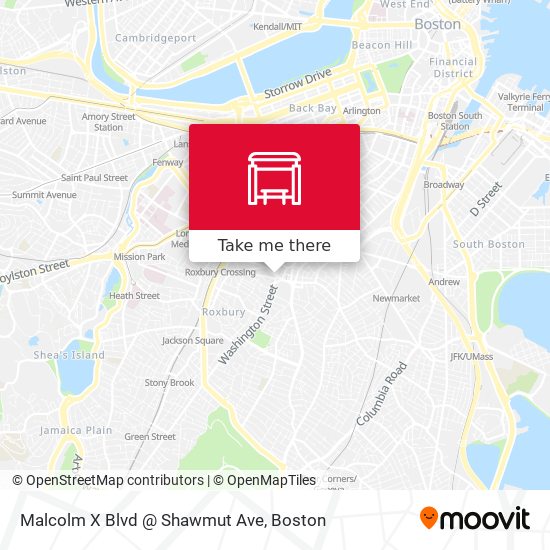 Malcolm X Blvd @ Shawmut Ave map