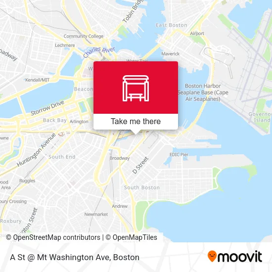 Mapa de A St @ Mt Washington Ave