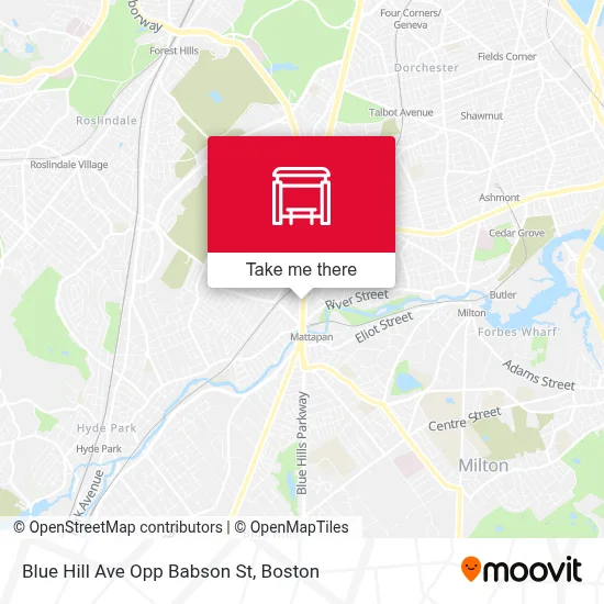 Blue Hill Ave Opp Babson St map
