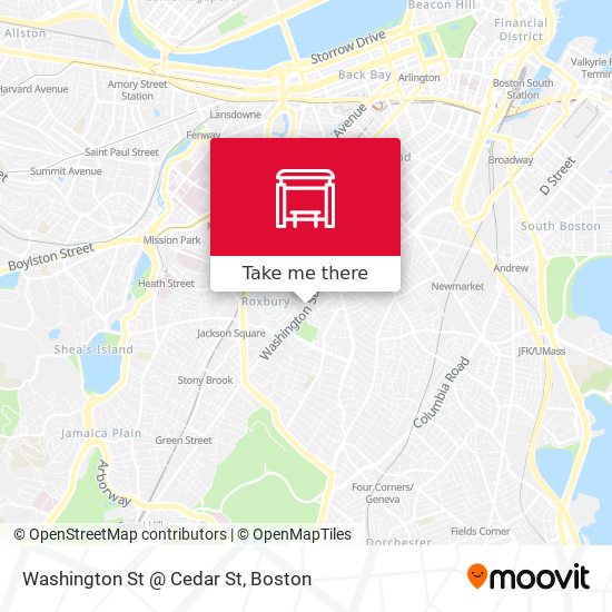 Washington St @ Cedar St map