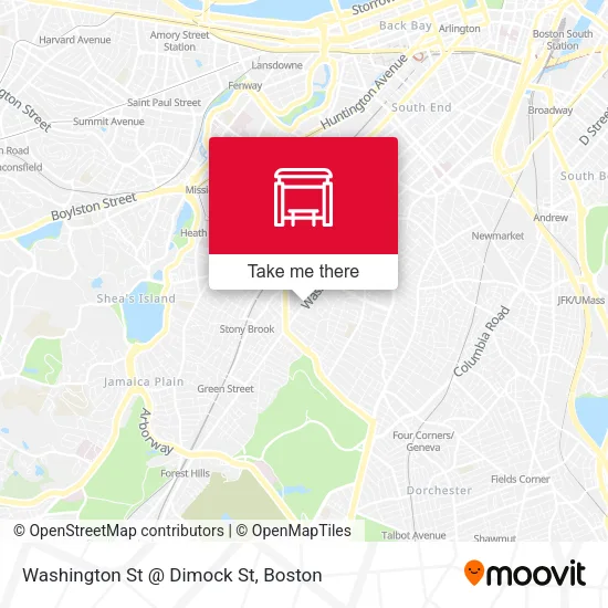 Washington St @ Dimock St map