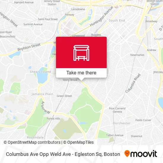 Mapa de Columbus Ave Opp Weld Ave - Egleston Sq