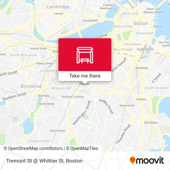 Tremont St @ Whittier St map